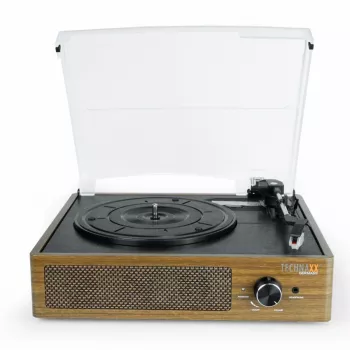 Patefono grotuvas su diržine pavara Technaxx TX-186 Black Wood Bluetooth 10 m