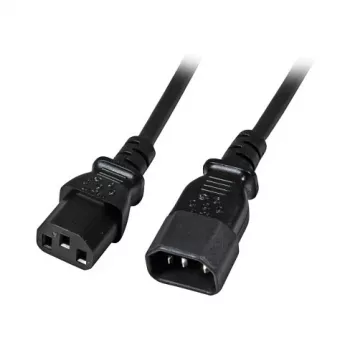EFB-Elektronik prailginimo laidas C14 180° - C13 180°, juodas, 2,0 m, 3 x 0,75 mm² (EK503.2)