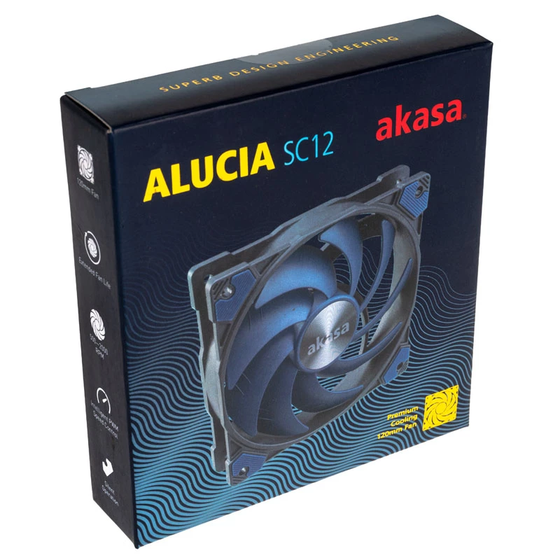 Ventiliatorius korpusui AKASA ALUCIA SC 120mm - Mėlynas