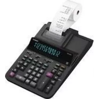 Stalinis spausdinantis skaičiuotuvas CASIO DR-200R-BK, kompaktiškas juodas