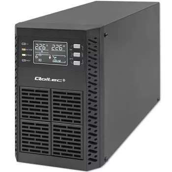 Qoltec nepertraukiamo maitinimo šaltinis (UPS) | 1kVA | 1000W | galios koeficientas 1.0 | LCD | EPO | USB | Online