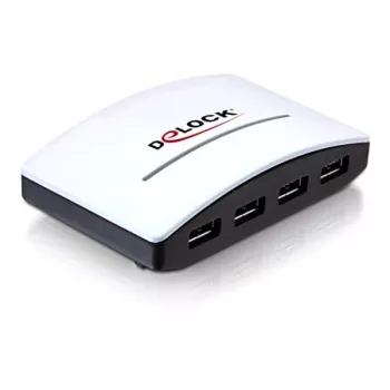 USB šakotuvas DeLOCK 4 portai 5000 Mbit/s Juoda Balta