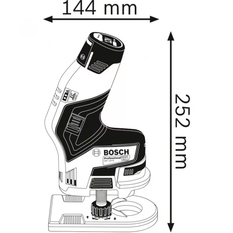 Bosch GKF 12V-8 Professional tiesinis šlifuoklis 1300 RPM juoda, mėlyna, raudona