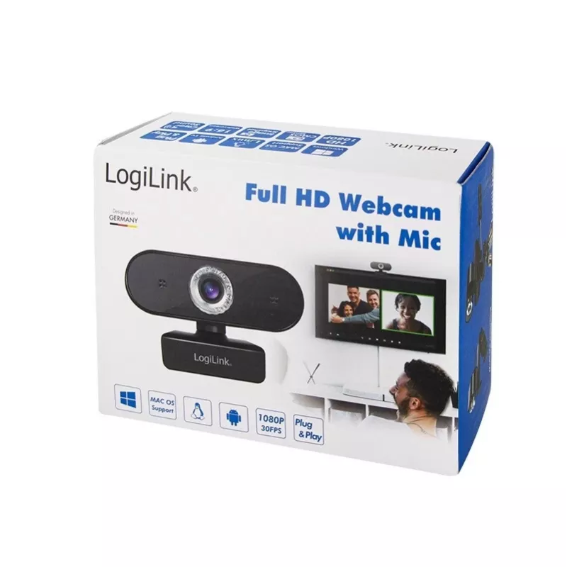 Internetinė kamera LogiLink UA0371 3 MP 1920 x 1080 pikselių