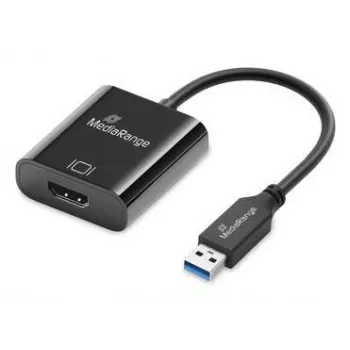 USB-A į HDMI garso ir vaizdo keitiklis MediaRange MRCS232, 20 cm laidas, juodas