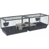 Vidaus triušių narvas ZOLUX Neolife Connect 101,5×54×51 cm, metalinis rėmas, plastikinis padėklas, pilka