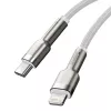 USB-C į Lightning kabelis Baseus Cafule 1 m, 20 W, cinko korpusas, baltas