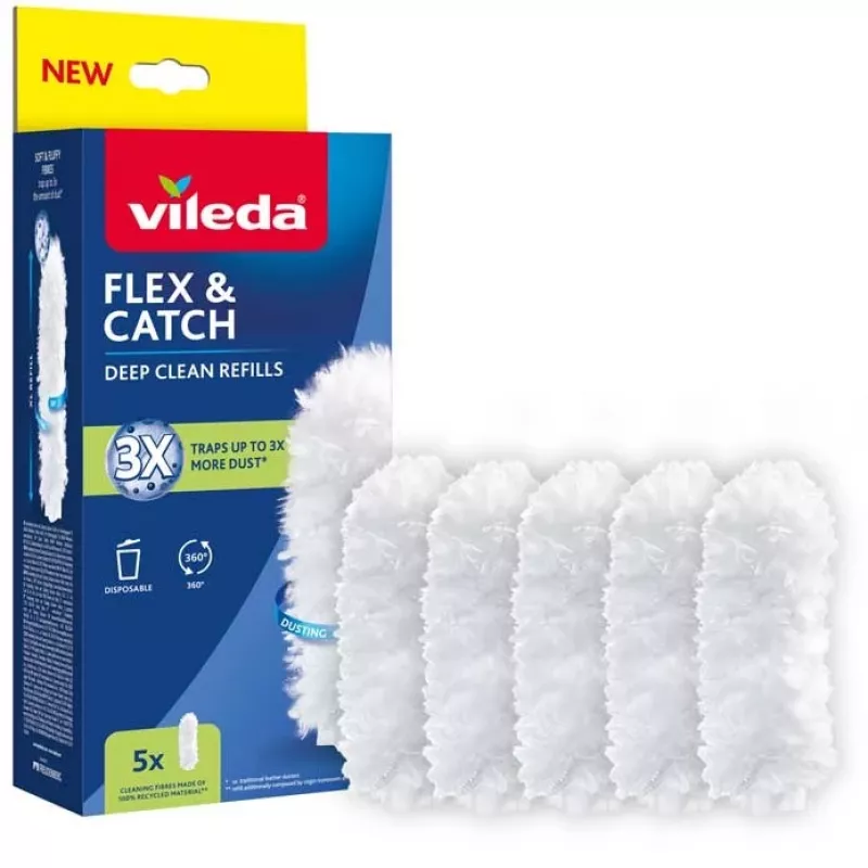 VILEDA Flex&Catch 177664 šluotų antgaliai – 5 atsarginiai įdėklai