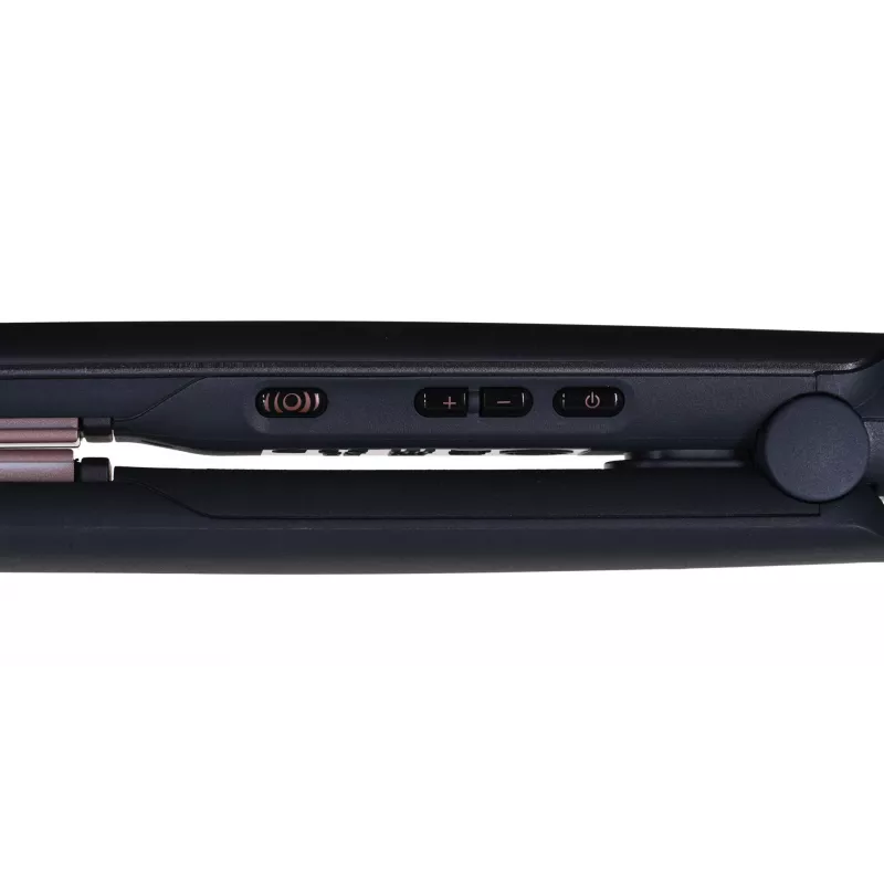 Tiesintuvas Remington S8598 Warm Black Grey – keraminės plokštelės 11 cm, 5 šildymo lygiai, 160–230 °C, 3 m laidas, laikymo dėklas