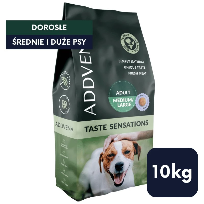 ADDVENA Taste Sensations Adult Medium/Large Turkey - sausas šunų maistas - 10kg