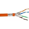 Helos Verlegekabel High Quality,Cat.7 Rohkabel, S/FTP, PiMF, LSZH, orange, 500m Trommel -Cat.7 Rohkabel, 600MHz - paarweise und Gesamtabschirmung (Pim
