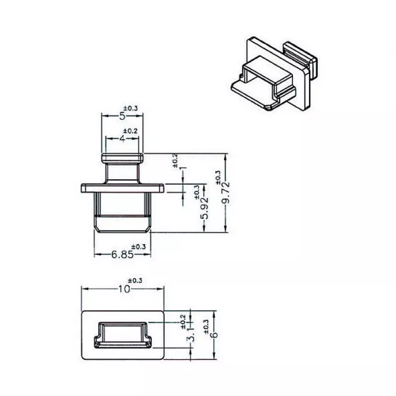Apsauginis dangtelis USB Mini-B lizdui DeLOCK 64011