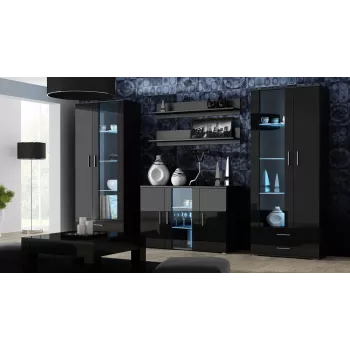 Komoda Cama SOHO S7 120 cm Juodas Blizgus