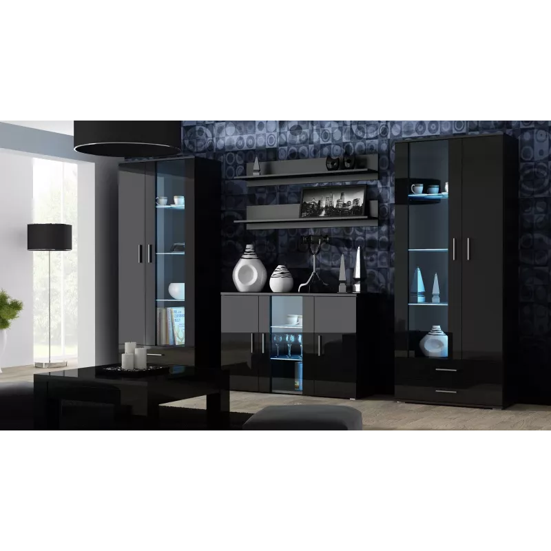 Komoda Cama SOHO S7 120 cm Juodas Blizgus