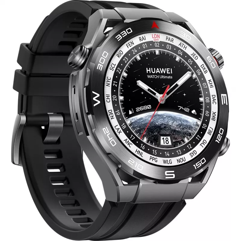 Huawei Watch Ultimate – išmanusis laikrodis su HNBR dirželiu, 1,5 colio ekranu, NFC, Bluetooth
