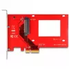 DeLOCK PCI Express x4 kortelė iki 1 x vidinio U.3 raudona sidabrinė
