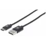 Manhattan USB-C į USB-A laidas, 50 cm, Kištukas-Kištukas, Juodas, 480 Mbps (USB 2.0), Hi-Speed USB, Viso gyvenimo garantija
