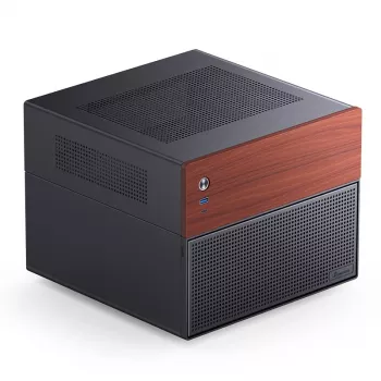 Jonsbo N4 Microtower korpusas juodas, tvirtas plieninis kompaktiškas PC korpusas