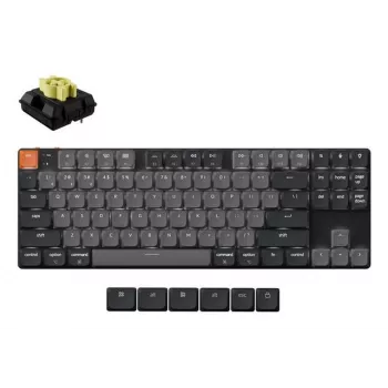 Mechaninė klaviatūra Keychron K1X-A4 80% QWERTY anglų, USB + Bluetooth, 87 klavišų, LED apšvietimas, Pilka