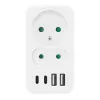 Maitinimo skirstytuvas MACLEAN MCE249 F/W – 2x kištukiniai lizdai (16A + 6A) ir 4x USB (2x A, 2x C PD 20W)