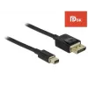 DeLOCK - DisplayPort kabelis - DisplayPort (M) į Mini DisplayPort (M) - 2 m - Juoda - 8K palaikymas