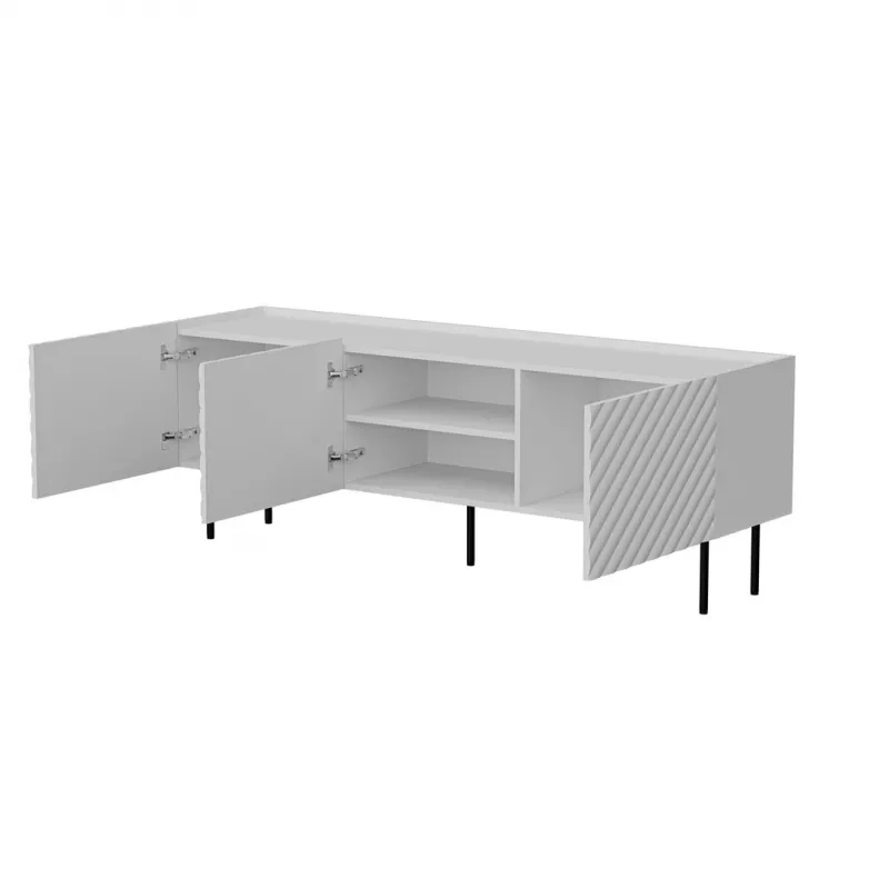 Spintelė televizoriui Cama LUCCA 3D 165×40×59 cm, balta, medžio drožlių plokštės viršus