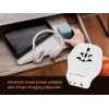 Sieninis kelioninis adapteris GEMBIRD TPA-1A2C20-02-W 20W — 1×USB-A + 2×USB-C, G tipo kištukas, 100–250V, baltas