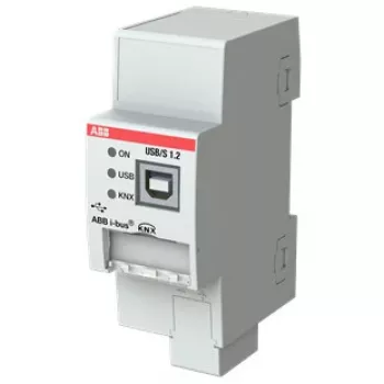 ABB USB/S1.2 sąsajos adapteris su serijiniu ir USB 2.0 išėjimais, 21–30 V įėjimas, 36×64,5×90 mm, pilkas