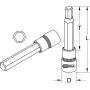 KS Tools 911.1325 ilgas šešiabriaunis antgalinis lizdas 1/2 colio pavara, metrinis, 2,2 cm skersmuo