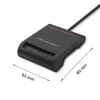 Kortelių skaitytuvas QOLTEC Smart chip ID card scanner USB, juodas, 84,5×65×16 mm, 63 g