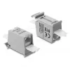 RJ45 jungtis DELOCK Cat.6A dviguba lizdas-lizdas, skirta montavimui ant DIN bėgio, pilka