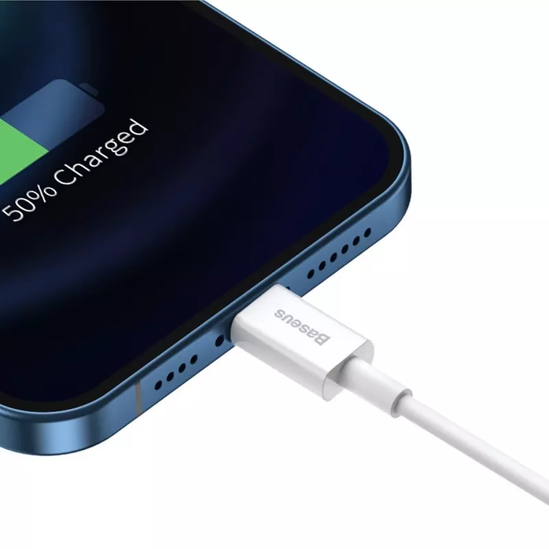 Baseus Superior Series laidas USB į Lightning, 2,4 A, 0,25 m (baltas)