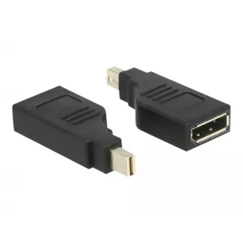 Delock adapteris Mini DisplayPort 1.2 vyriškas > DisplayPort moteriškas 4K 90° pasuktas - DisplayPort adapteris - Mini DisplayPort (vyriškas) kampuotas į DisplayPort (moterišką) kampuotą - Juodas (65626)