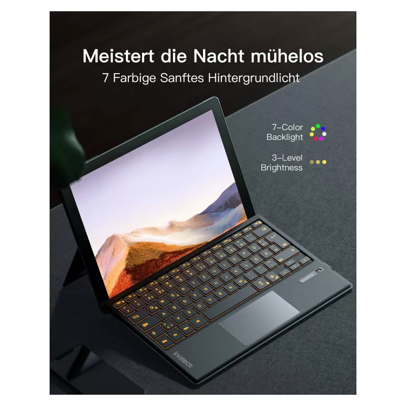 inateck klaviatūra Surface pilka, Surface GO 1-4 Com. QWERTZ