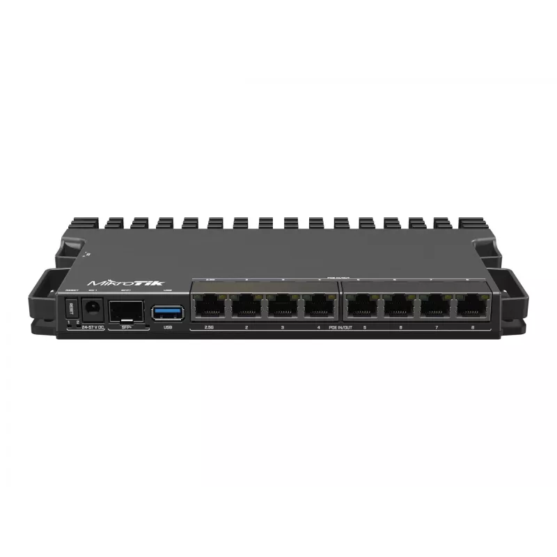 Laidininis maršrutizatorius MikroTik RB5009UPR+S+IN — 8x RJ-45 PoE prievadai, 2,5GbE, SFP+ lizdas, RouterOS