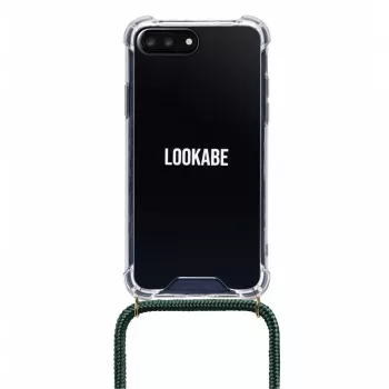 Telefono dėklas-pakabukas Lookabe iPhone 7/8 Plus – auksinis su žaliu dirželiu