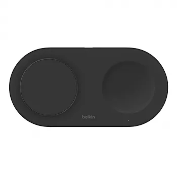 Belkin WIZ021VFBK - 2-in-1 belaidžio įkrovimo stotelė su Qi2 technologija 15 W, juoda