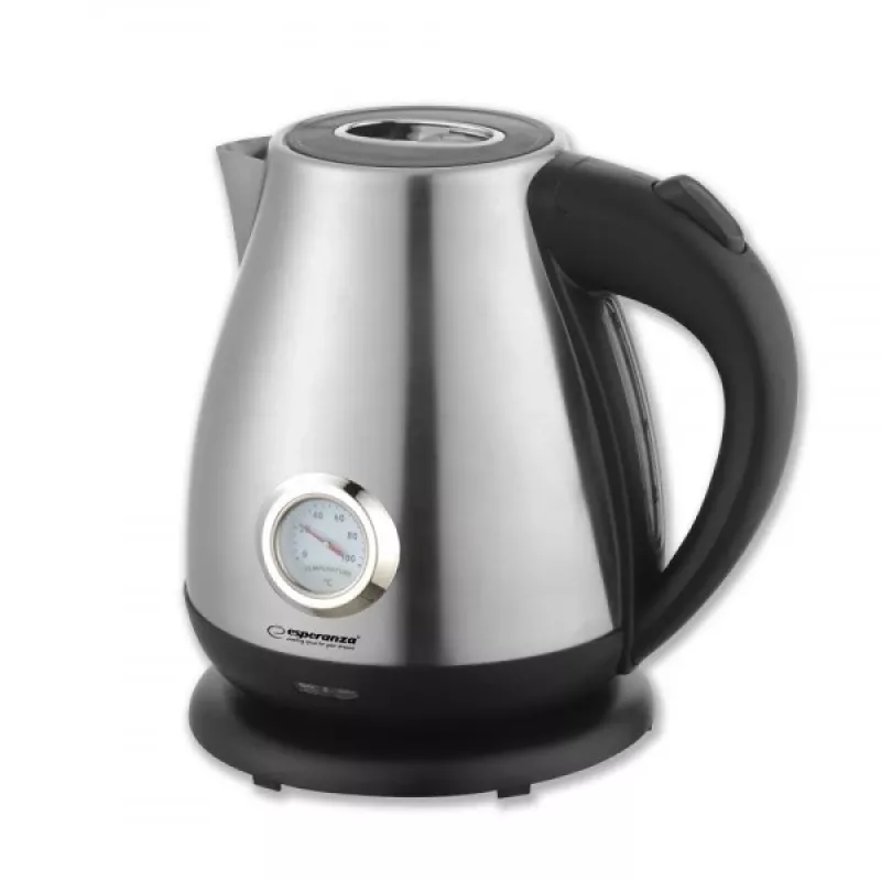 Elektrinis virdulys ESPERANZA EKK029 — 1,7 L, 2200 W, nerūdijantis plienas ir juodas plastikas