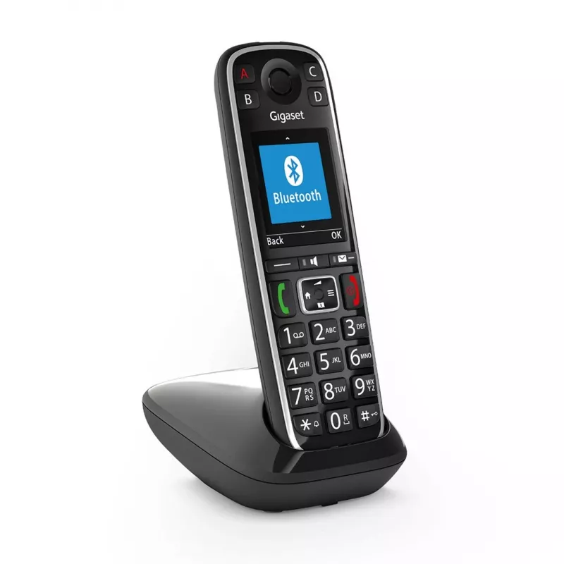 Gigaset E720 Analoginis/DECT telefonas su skambučio numerio atpažinimu, juodas