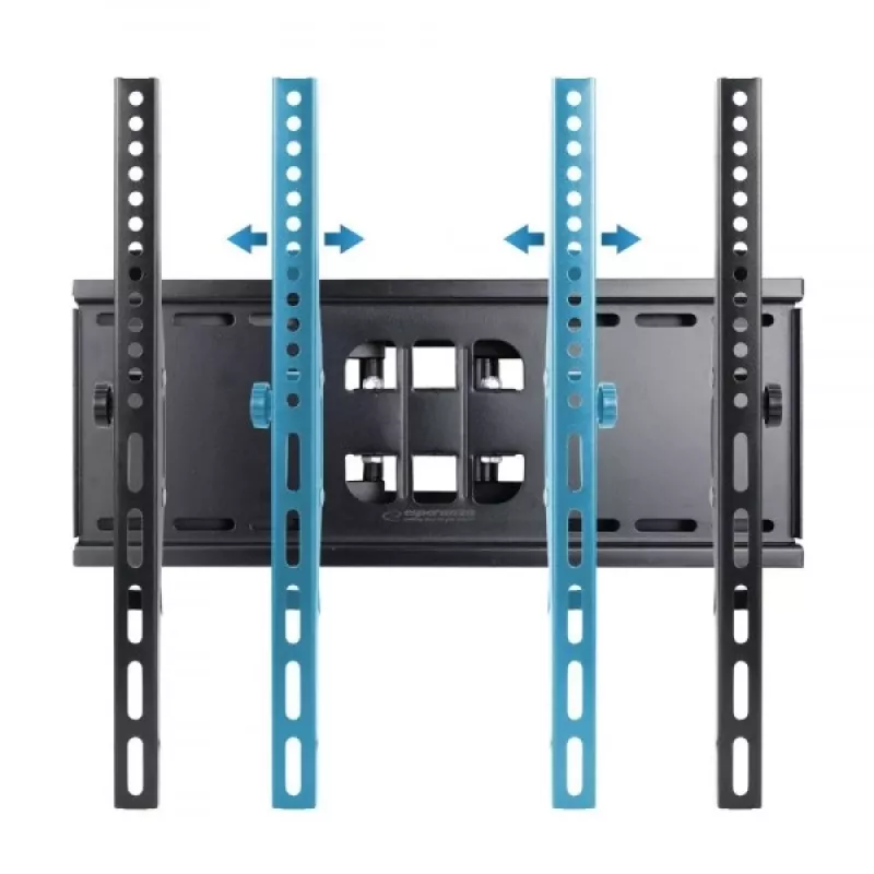 Sieninis TV laikiklis Esperanza TITAN 26–70 colių (66–177.8 cm), pakreipimas ±15°, pasukimas 120°, VESA iki 400×400, maks. apkrova 55 kg, juodas