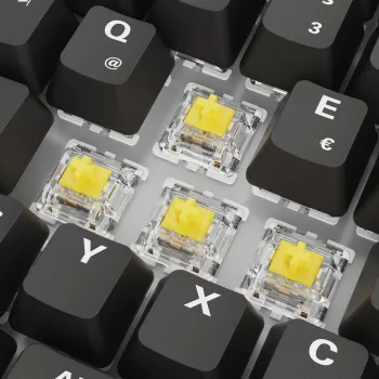 Mechaninė žaidimų klaviatūra Sharkoon Skiller SGK50S3 PBT Black Yellow RGB