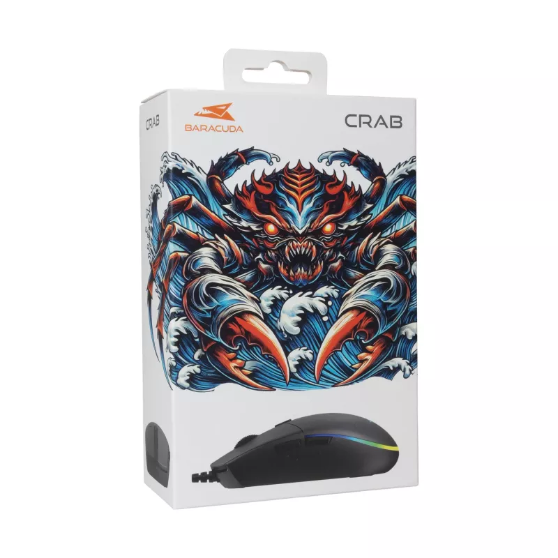 Pelė Baracuda BGM-111 Crab Black CRAB-B