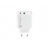 Patalpų kintamosios srovės greitasis įkroviklis NATEC RIBERA 12V 20W USB-C PD 3.0 + USB-A Samsung AFC Baltas