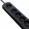 Apsauginis nuo viršįtampių filtras Qoltec 50171, 7 rozetės, 230 V, 1,5 m, juodas