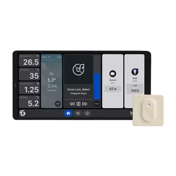 Dvigubo valdymo skydelis Shelly Wall Display X2 WiFi/BLU (sidabrinis) + BLU H&T