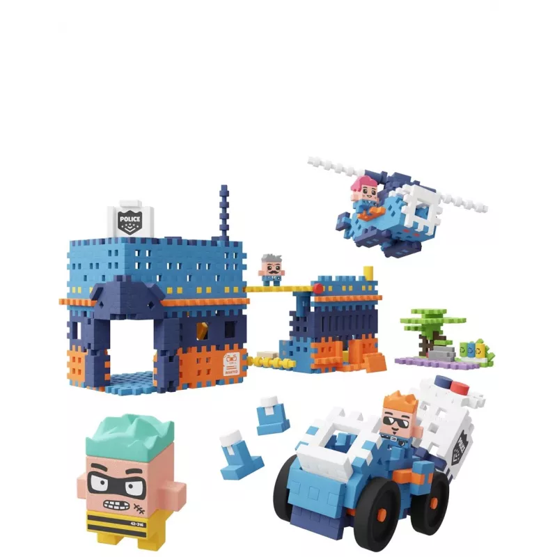 MARIOINEX Mini Waffle City Policijos Nuovados Konstruktorius, 280 dalių