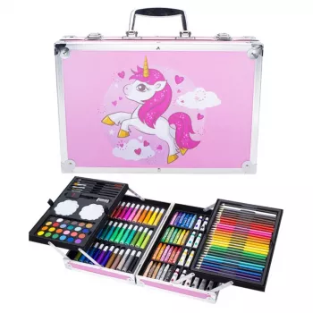 Extralink piešimo rinkinys vaikams Art and Craft 145 dalių didelė dėžutė Unicorn
