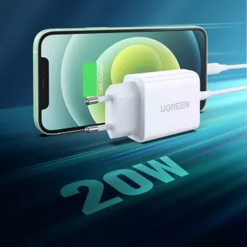 Ugreen USB Power Delivery 3.0 Quick Charge 4.0+ 20W 3A tinklo įkroviklis (baltas)