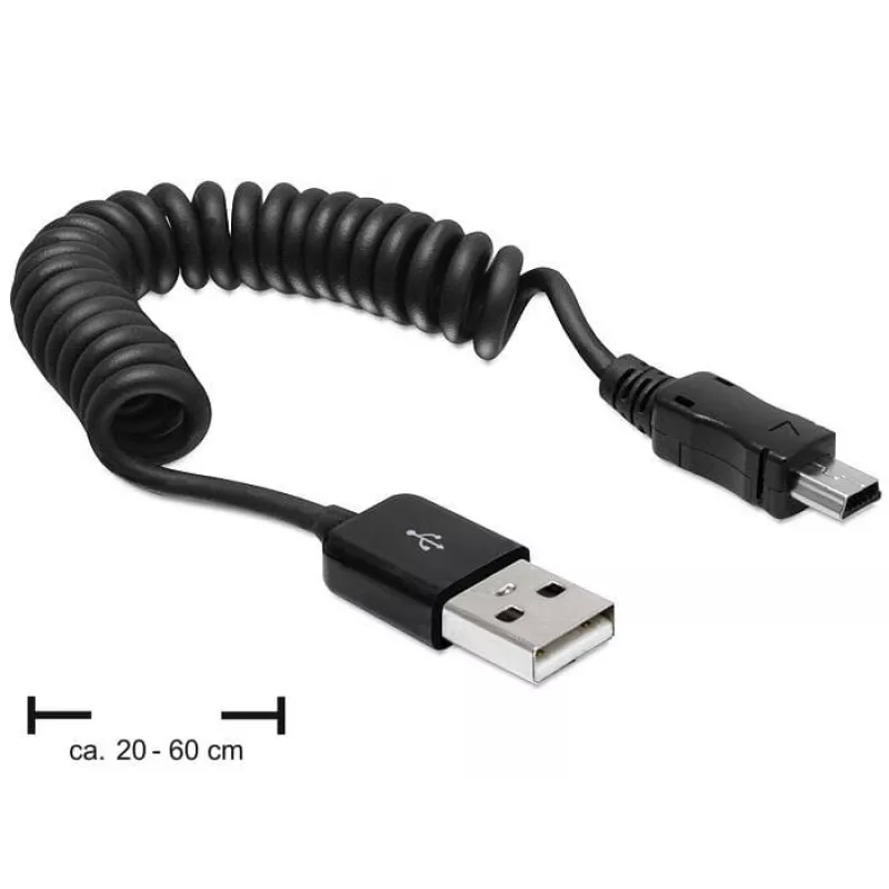 USB kabelis DeLOCK USB 2.0 0,6 m USB A Mini-USB A juodas