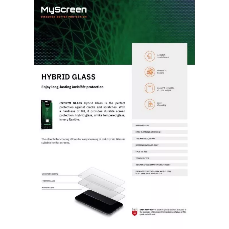 Hibridinis grūdinto stiklo ekrano apsauginis stiklas MyScreen, skirtas Samsung Galaxy A35 M8101HG, 9H kietumas
